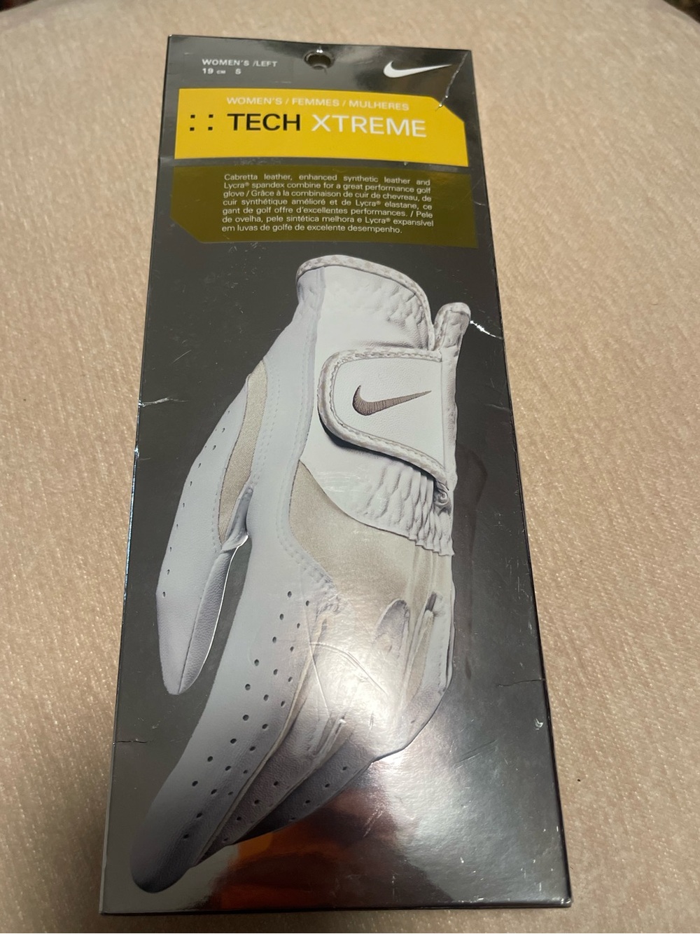 Nike Women's Golf Glove — White with Black Logo